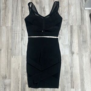 Black Bandage Two-Piece Set